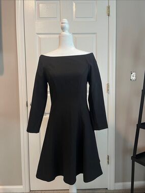 Likely Black off Shoulder A-Line Dress